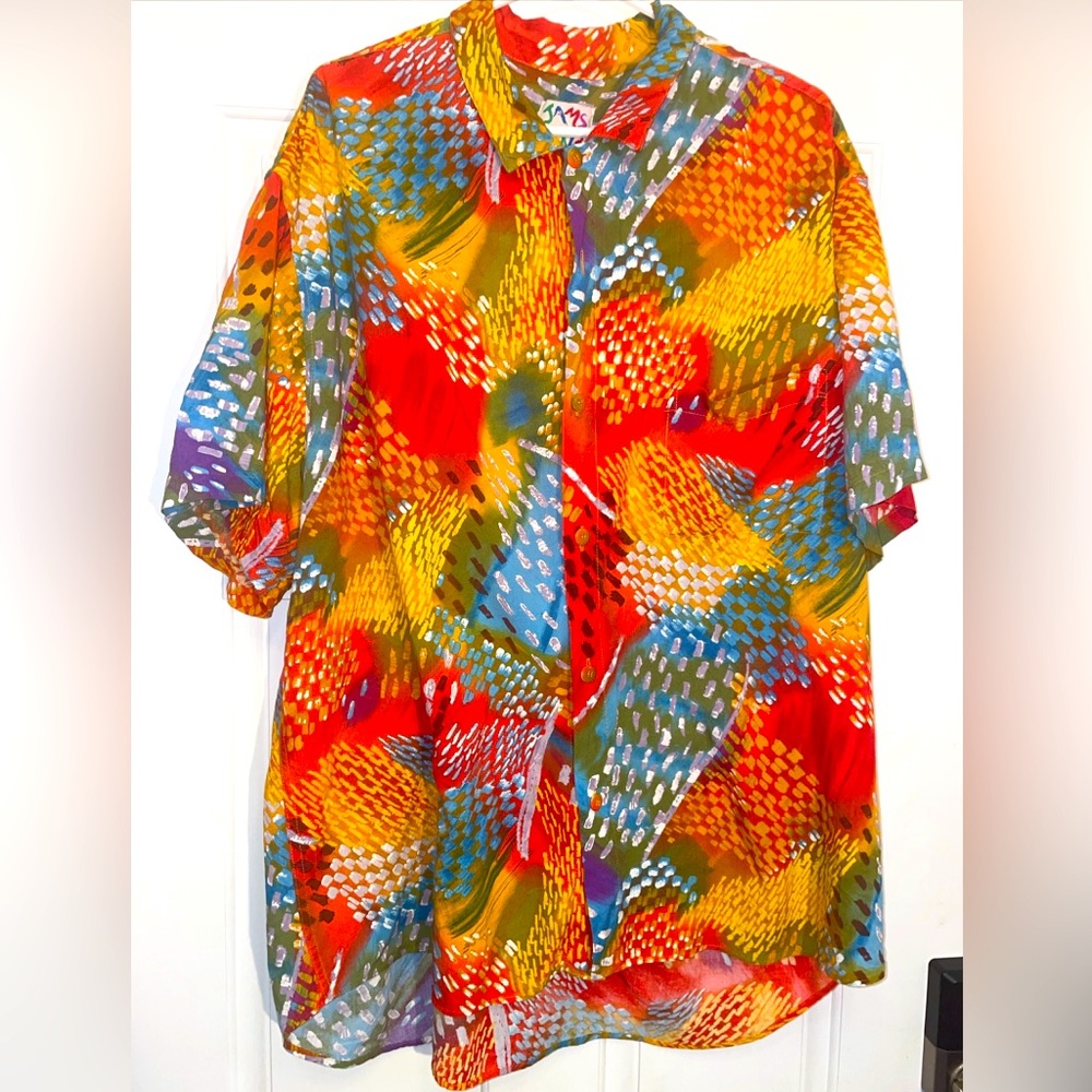 JAMS WORLD WATERCOLOR FLORAL S/S SHIRT Rayon Hawaiian sz XXL Shirt Loud